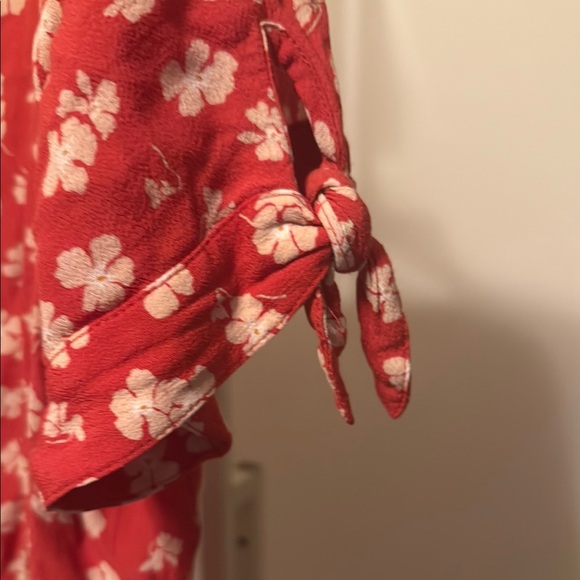 Madewell Red Floral Midi Dress - Picture 5 of 6